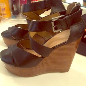 Black wedge sandal